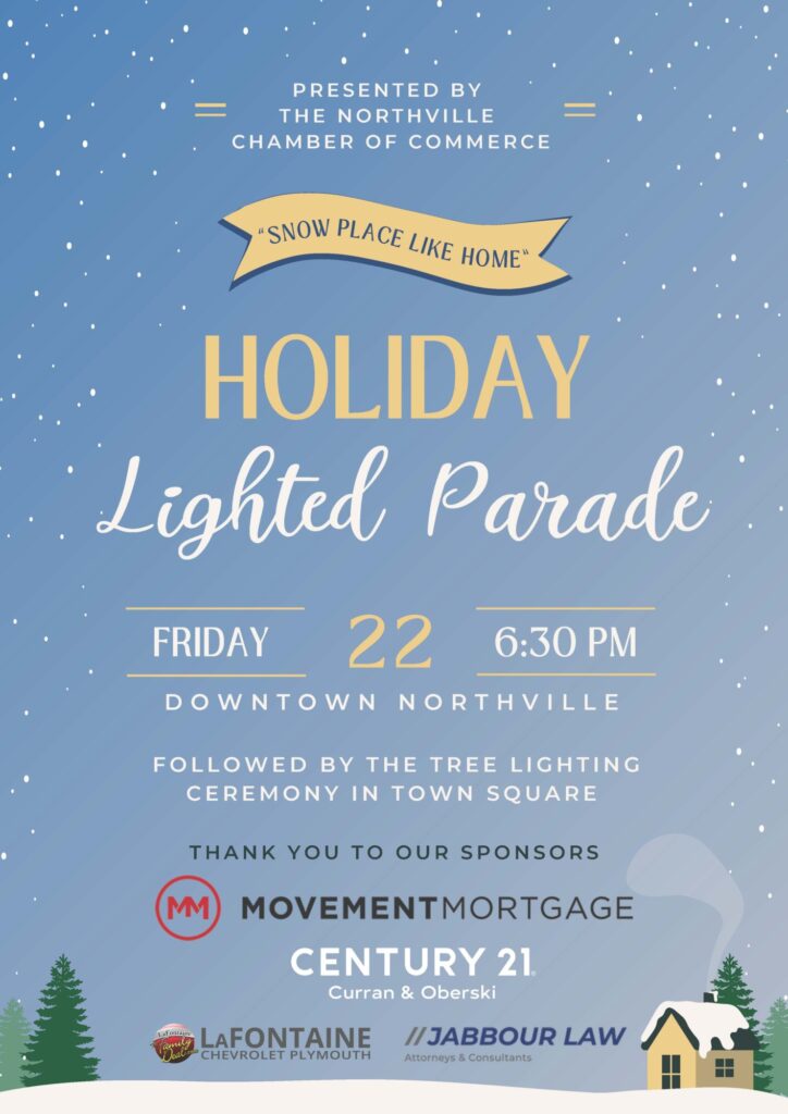 Holiday parade in Northville, December 22, 6:30 PM.