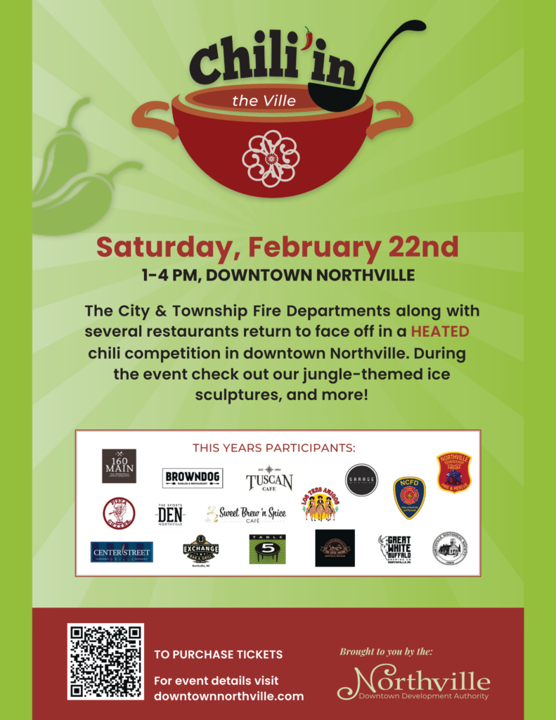 Chili cook-off event in Northville, February 22.